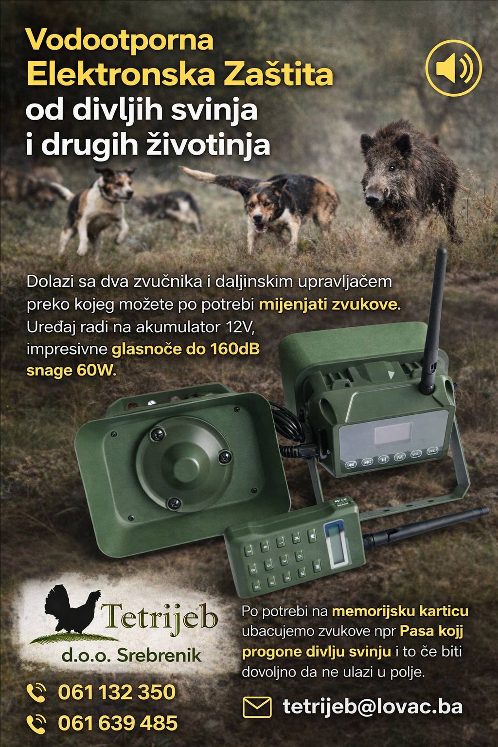 Elektronska zaštita od divljih svinja i ostalih štetočina u polju